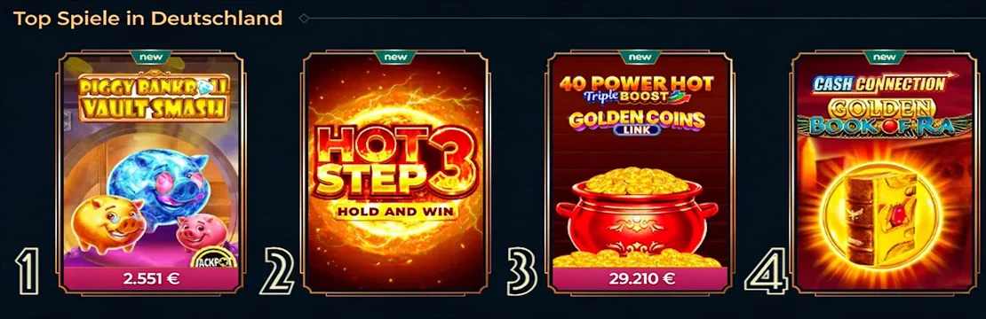 MonsterWin-Spielnavigation Kategorien einschließlich Top, Beliebt und Bonuskäufe.